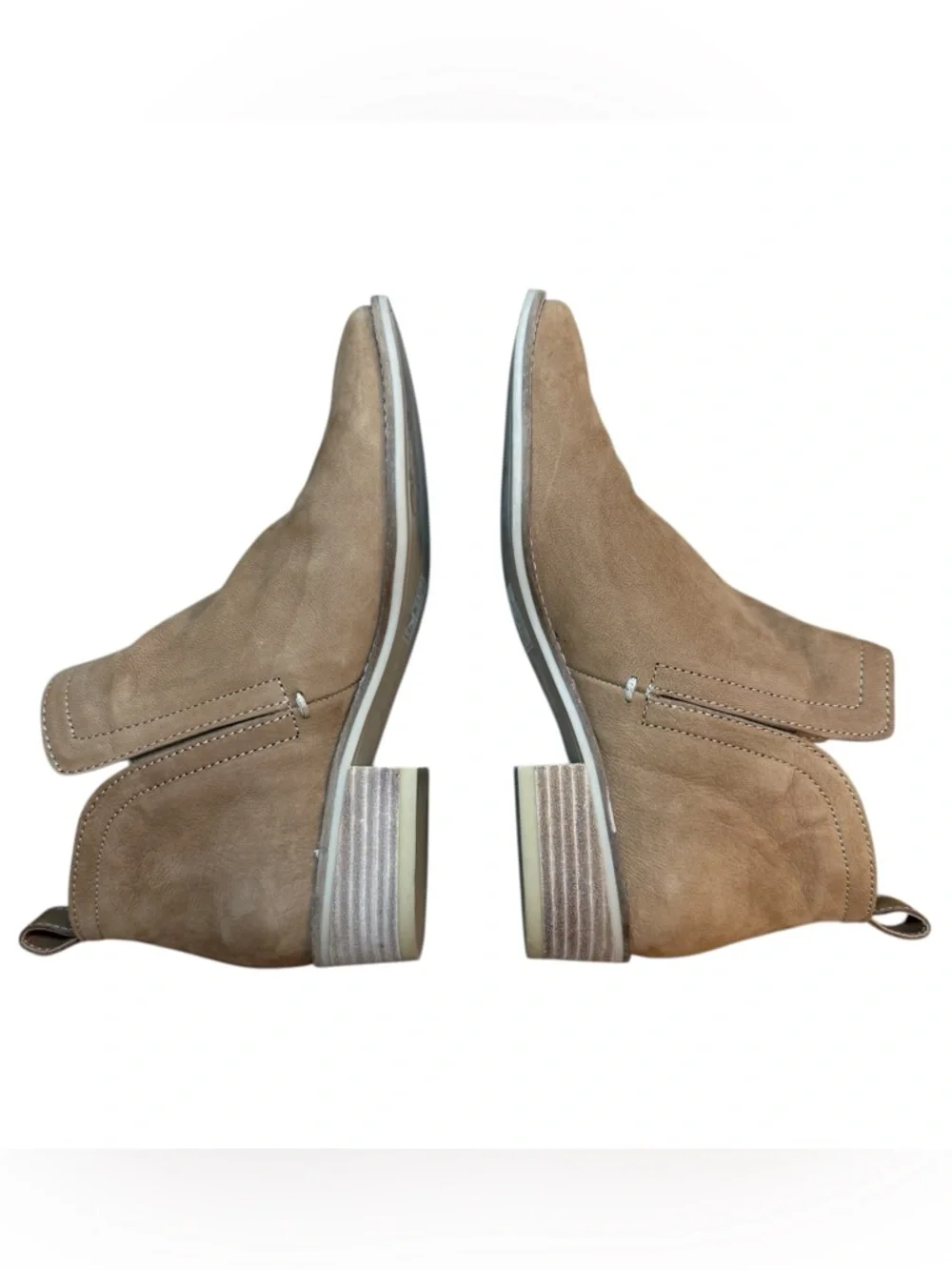 Dolce Vita Brown Leather Women’s Ankle Boots Low Heel Chelsea Bootie, Size 8 EUC